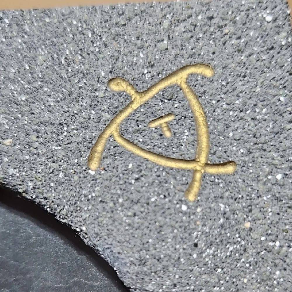 Textured Gray & Gold Hawaiian Crushed Volcanic Sand Petroglyph Picture Frame